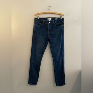FRAME Dark Wash Skinny Jeans